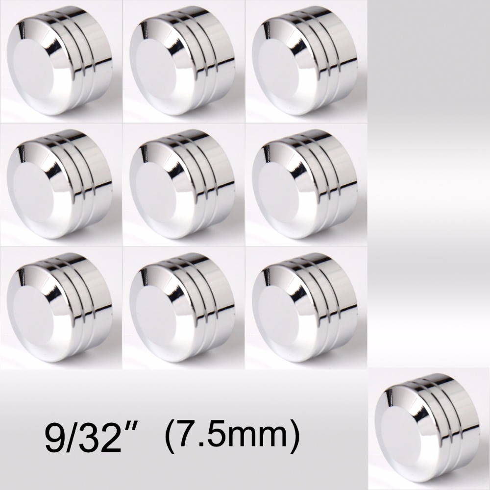 Chrome Edge Cut 9/32" 7.5mm Bolt Caps Fit For Universal Motorcycle ATV Hex Drive Hexagon Bolt Models