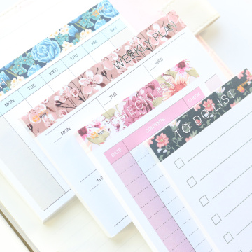 Domikee candy kawaii office school portable planning pad set stationery,4 pieces of memo pad:monthly planner weekly planner list