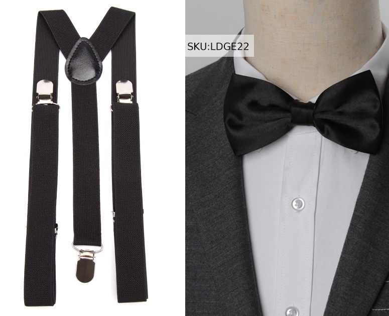 Suspenders Bow Tie Set Men vintage Fashion for Women Bowtie Braces Trousers Tirantes Wedding Leisure Shirt Accessories