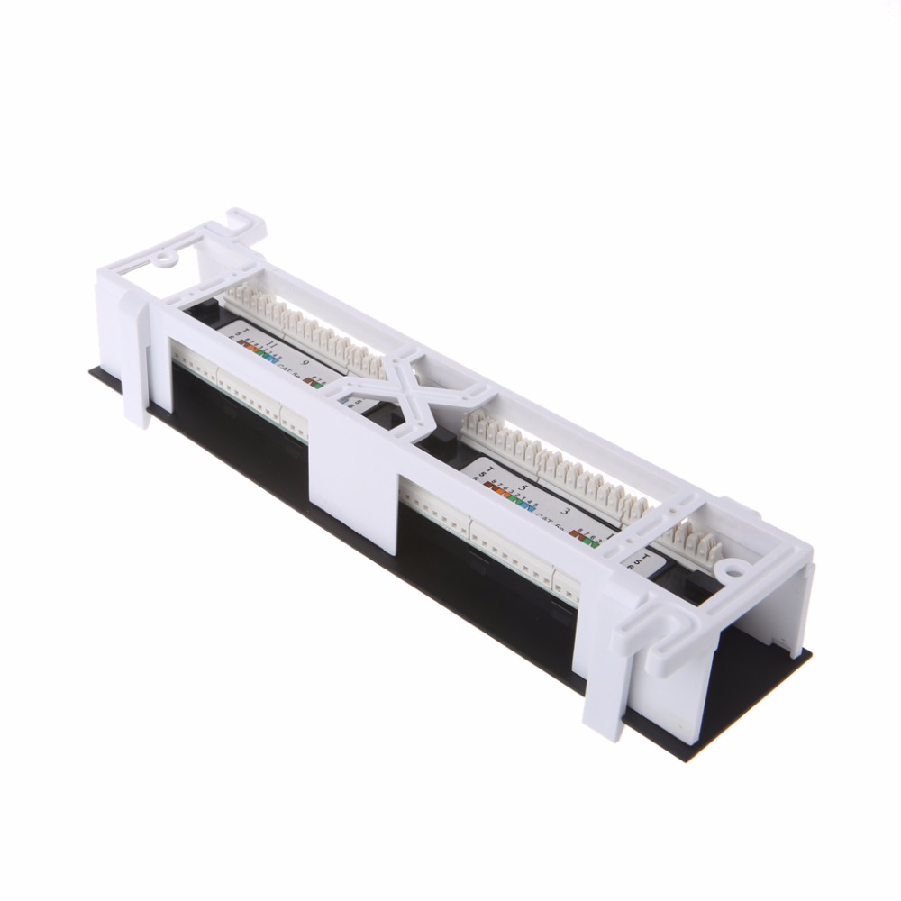 12 Port CAT5 CAT5E Patch Panel RJ45 Networking Wall Mount Rack Mount Bracket for Computer Office Network Tool