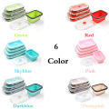 1pc Collapsible Silicone Food Lunch Box Dinnerware Foldable Fruit Salad Storage Food Box Container Tableware BPA Free