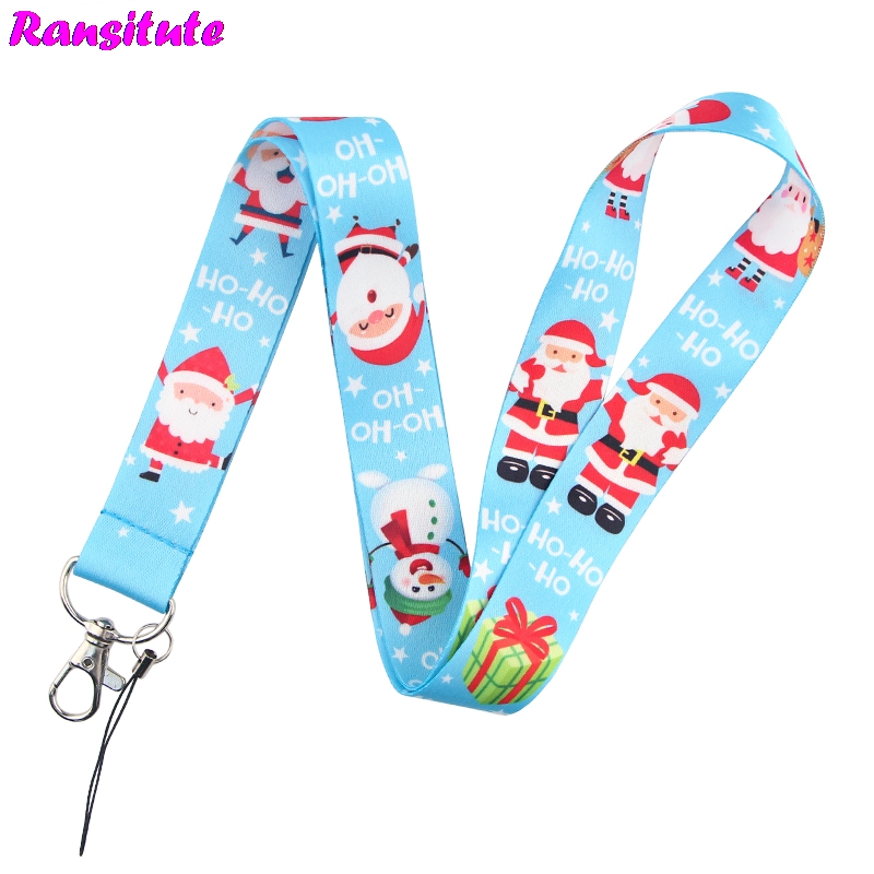 Christmas Series Christmas Father Neckband Lanyard Key ID Card Mobile Phone Strap Multifunctional Mobile Phone Decoration R701