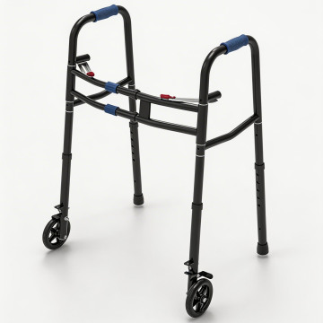 Durable Black 2-Wheel Foldable Rollator for Mobility