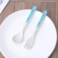 2pcs/Set Bamboo Fiber Environmental Protection Creative Cute Spoon Fork Children Gift Tableware Baby Spoon Fork CORB