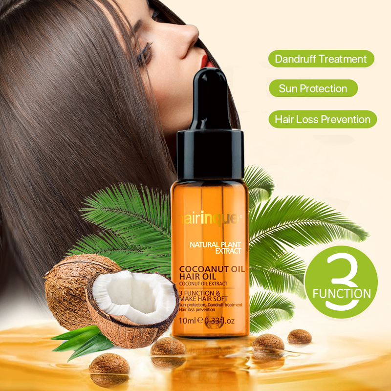 Sun Protection Coconut Oil for Hair Care Anti Hair Loss Moisturizing Hair Oil Thickening Dandruff Hair & Scalp Treatment 10ml