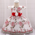 Girl Baby Clothes Flower Bow Ball Gown Dress for Girl Baptism Birthday Dress for 1 Year Floral Party Baby Dress Clothes L1888XZ
