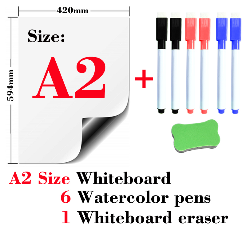 A2 Size Magnetic Whiteboard Fridge Presentation Boards School Home Kitchen Message Boards Writing Sticker Dry Erase White board