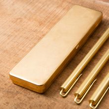 vintage Brass Handcrafted Pen Pencil Case Holder Stationery Storage Box Stationery Container Creative school Office Supplies