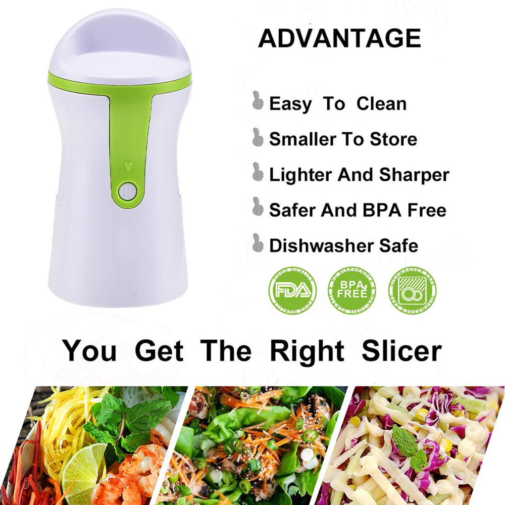 Portable Spiralizer Vegetable Slicer Handheld Spiralizer Peeler Spiral Slicer Stainless Steel for Potatoes Spaghetti Zucchini