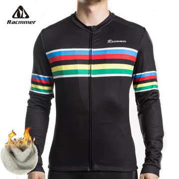 Racmmer 2020 PRO FIT Thermal Fleece Cycling Jersey Winter Men Bicycle Clothing Long Sleeve Champion Bike Shirt Maillot Ciclismo