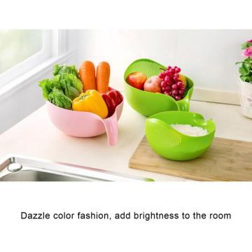 New Household Plastic Rice Washing Basket Multifunctional Washing Vegetable Washing Rice Washing Fruit Draining Basket