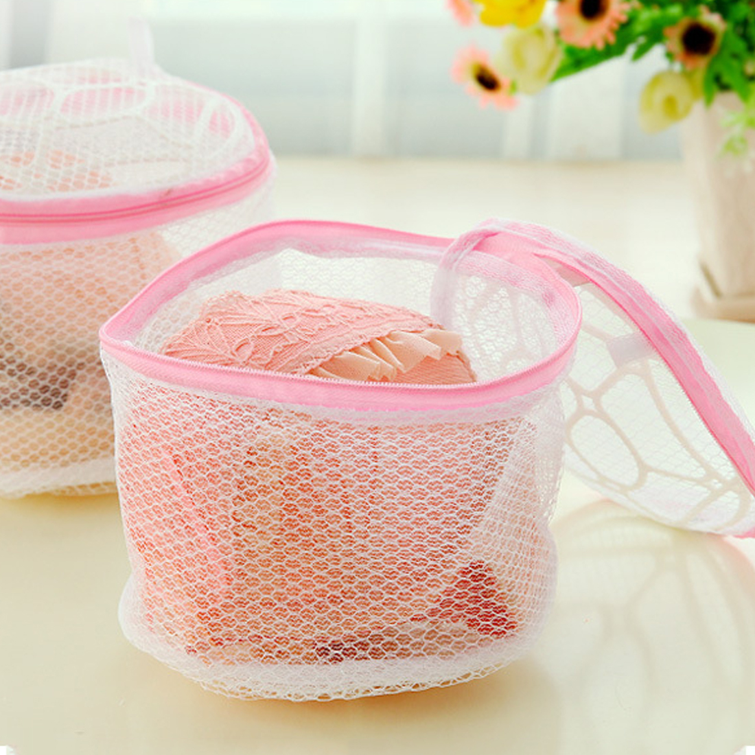 Multifunction Wash Protect Bag Bra Care With Hanger Bra Underwear Storage Drying Rack Basket Laundry Bags & Baskets 19x14cm