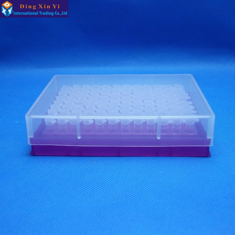 0.2ML/96 vents Centrifuge Tubes stand box + 96PCS 0.2ML centrifuge tubes