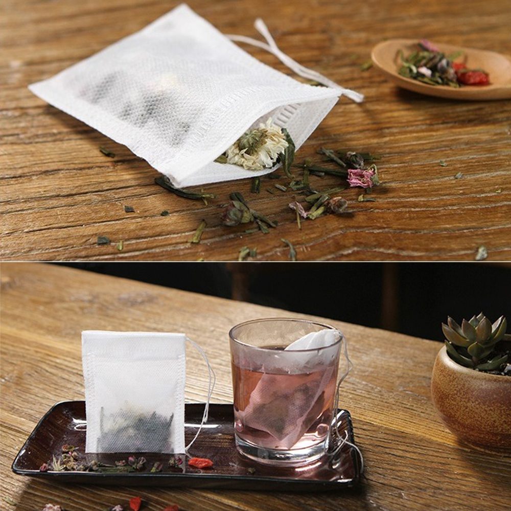 100 Pcs/Lot Disposable Tea Bags With String Heal Seal 5.5*7cm Sachet Teabag Empty Tea Bags For Herb Loose Tea