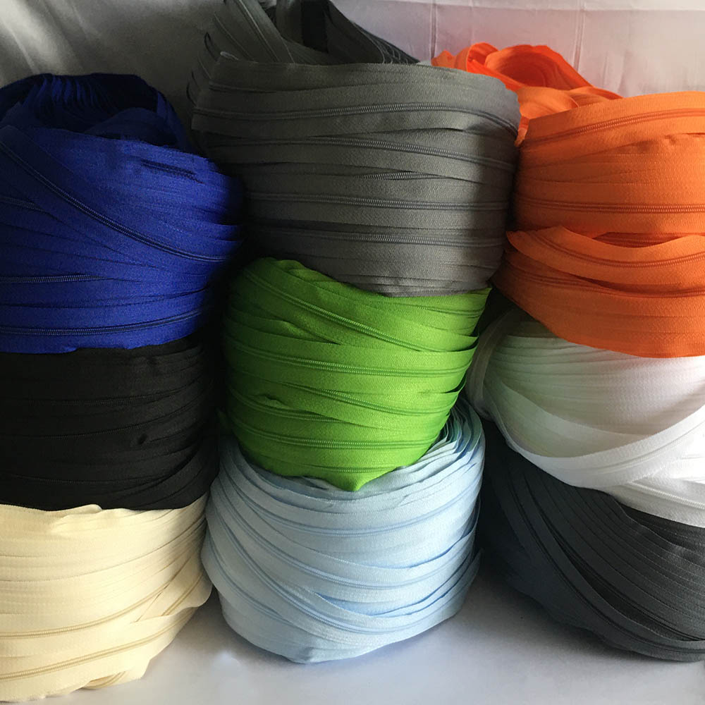 3# Long Sewing Nylon Zipper Coil Roll In 1/2/3/4/5 Meters with Zipper Slider Pull, Zippers Zip For Bag Garmet Sewing Accessories