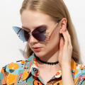 2020 Butterfly Rimless Sunglasses Women Ocean Lens Sun Glasses Oversize Fashion Metal Shades Sunglasses UV400 Glasses Oculos