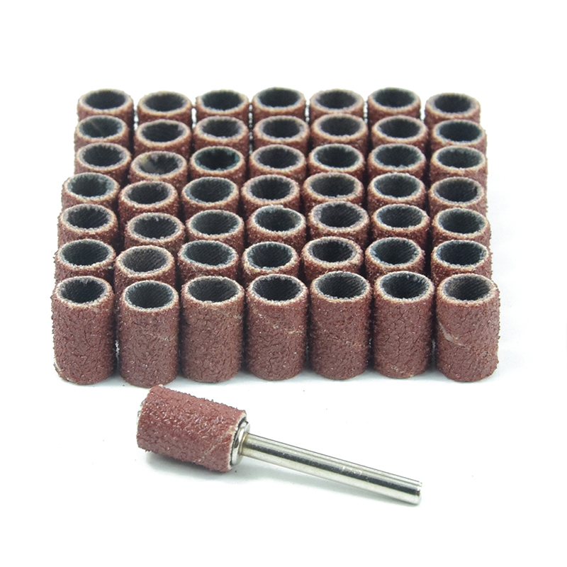 CMCP Sanding Bands 80# Sanding Band With 1/4'' Shank Mandrel Abrasive Tools For Dremel Electric Drill Power Tools Drum Sanding