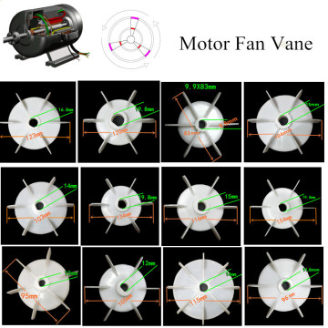 JW50 JW56 JW63 JW71 AO90-4P dc Single-phase motor Cooling Accessories Plastic Fan Vane Air compressor pump Replacement Parts