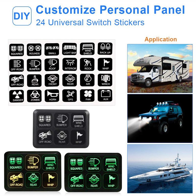 6 Gang Switch Panel Electronic Relay System Circuit Control Box Waterproof Fuse Relay Box Wiring Harness Assemblies For Car