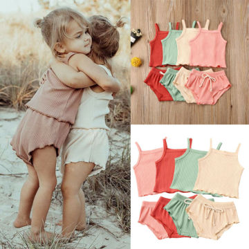 Pudcoco Infant Clothing Baby Girl Vest Top T-Shirt Pants Shorts 2Pcs Girl Summer Outfit Clothes Newborn Sets 0 18M