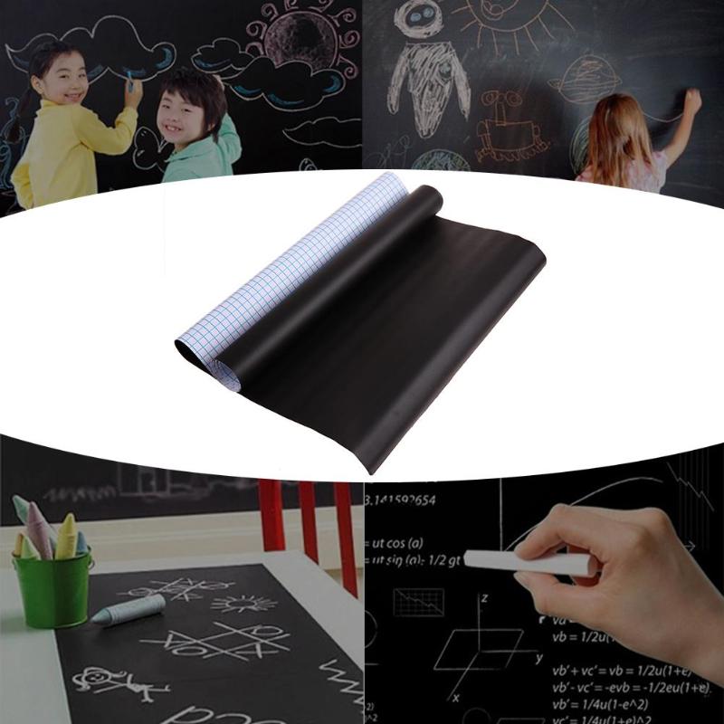 PVC Waterproof Blackboard Sticker Movable Child Graffiti Writing Board Paster Classroom Teaching Green Black Board with 5 Chalks
