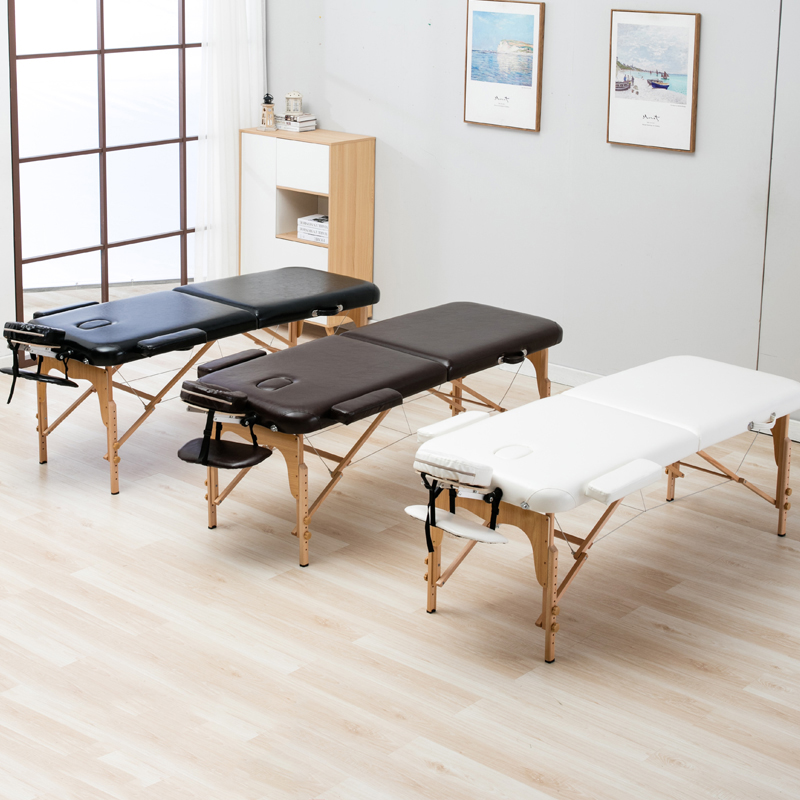 Folding Beauty Bed 185cm length 70cm width Professional Portable Spa Massage Tables Foldable with Bag Salon Furniture Wooden