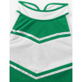 Women Adults Cheerleader Costume Uniform Cheerleading Outfit Stand Collar Sleeveless Crop Top Mini Pleated Skirt Stage Costumes