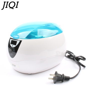 JIQI Household ultrasonic cleaner 50W 750mL Ultrasonic wave cleaner Cleaning machine Stainless steel liner With 3 accessories