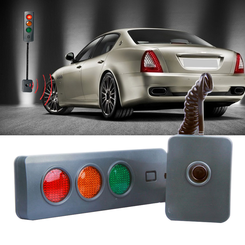 3Colors Rectangle Assisting Car Parking Sensor System Automatic Led Home Durable Safe Light For Garage Stop Indicators