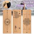 183X68cm 6mm Natural Cork TPE Yoga Mat Non-slip Fitness Sports Gym Pad Pilates Exercise Training Mats Floor Yoga Mat