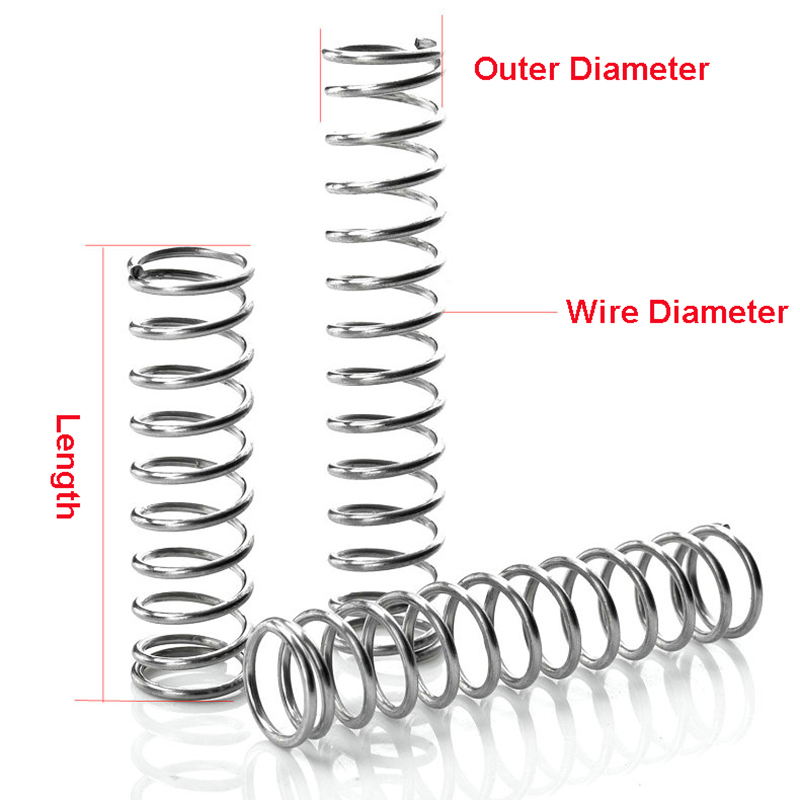 10PCS Y Type Spring 304 Stainless Steel Pressure Spring Wire Dia 0.5mm Outer Dia 7mm Length 10-50mm