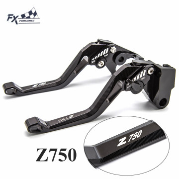 Logo Z750 Motorcycle Brake Clutch Lever + Grips For Kawasaki Z750R z750 r Z 750R 2011-2012 Adjustable Aluminum Levers Handles