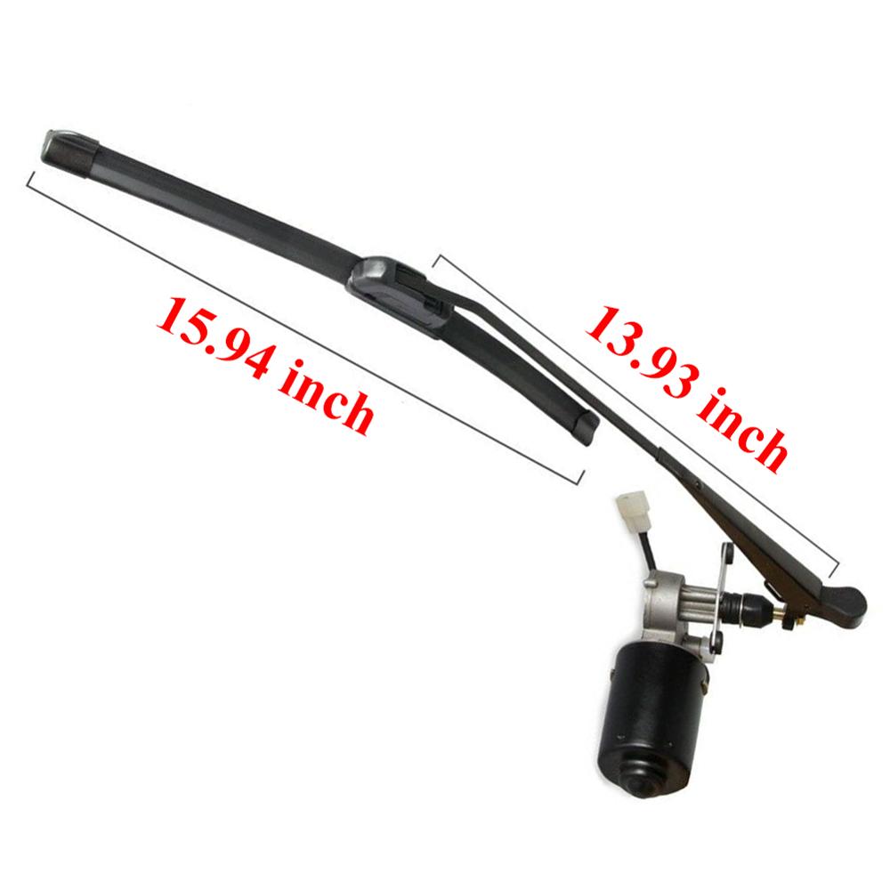 Universal 12V UTV Electric Windshield Wiper Motor Kit 18" inches Flat Windshield Wiper Motor Kit for Polaris Ranger RZR Can Am