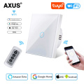 AXUS EU Standard Tuya Smart Life 1 Gang 1 Way WiFi Wall Light Touch Switch for Google Home Alexa Voice Control No need neutral