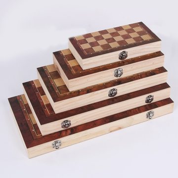 3 in 1 Foldable Wooden Chess Board Set Travel Games Chess Backgammon Checkers Toy Chessmen Entertainment Game Board Toys Gift