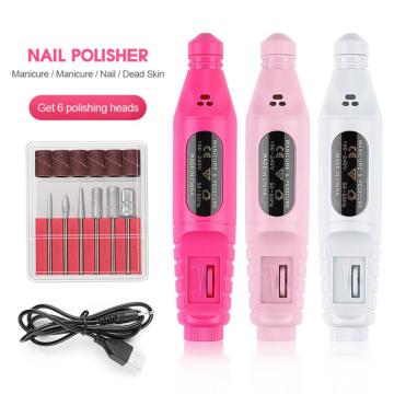 Professional USB Charging Electric Nail Drill Machine Pen Pedicure Polish Grinding Nail Art Manicure Equipment Nail File Tools
