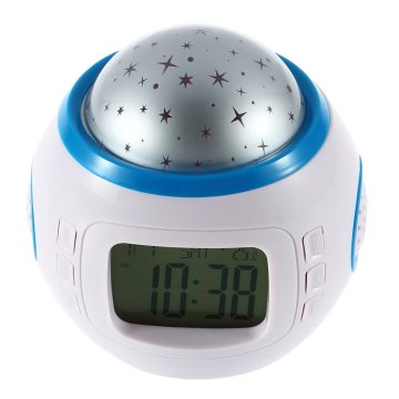 105*103*85mm Alarm Clock Color Change Star Backlight Music Projector Sky Digital Projection Desk Table Clock