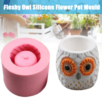 Silicone owl shape flower pot concrete cement ceramic clay mold home office decoration fleshy pot mold LAD-sale