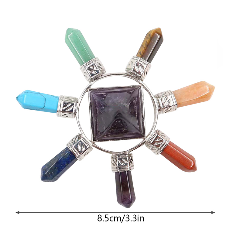 New Pyramid Crystal Energy Generator Stone Points Seven Directions Amethyst Stone for Healing Meditation Home Decoration Crafts