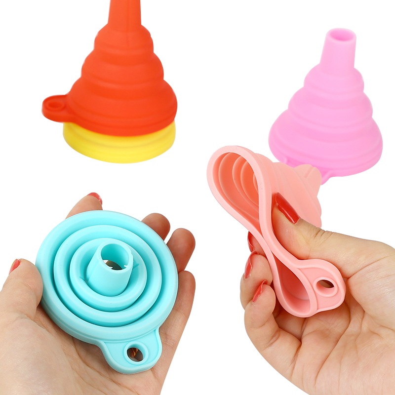 Mini Silicone Funnel Foldable Funnel for Fuel Hopper Collapsible Beer/ Oil Funnels Kitchen Tools