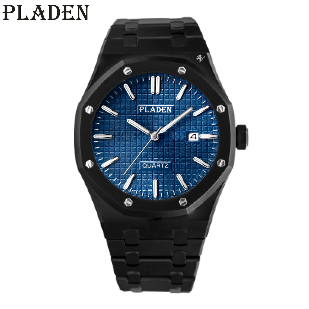 PLADEN 2020 New Fashion Men's Quartz Watches Waterproof Auto Date Pointer Luminous Wristwatch Gift For Husband Orologio Uomo Pp