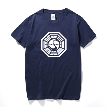 American TV Play Series LOST Dharma Initiative T-Shirt Fitness Cotton Short Sleeve Fans T Shirts Tops Tees Camisetas Masculinas