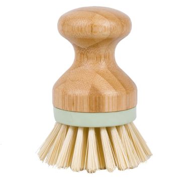 Japanese Style Mini Wooden Round Kitchen Cleaning Brush Multifunctional Dish Washing Tools Pan Pot Vegetables Scrubber Household