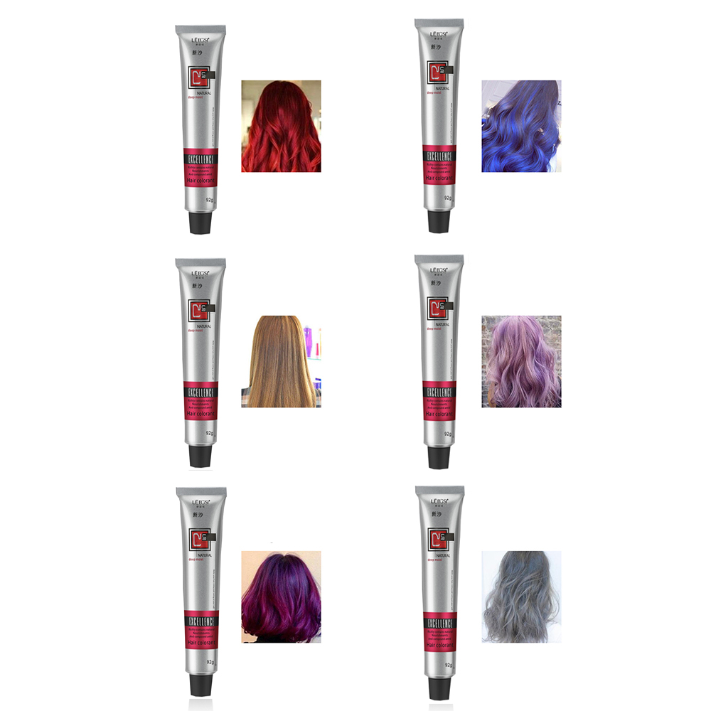1pc 92ml Professional Use Colour Cream grey purple red Hair Color Dye Cream Semi Permanent Paint for hair Styling Tools