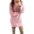 Dresses For Women Fashion Women Solid Turtle Neck Winter Autume Warm Knit Sweater Long Top Dress Ropa Mujer American Clothing