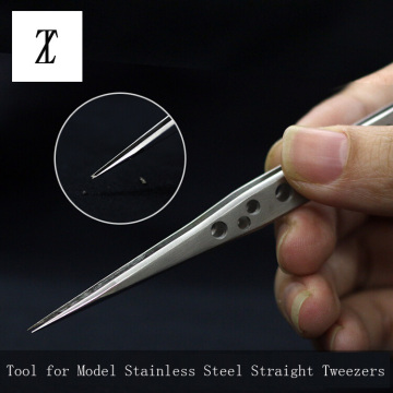 Model Making Tools Gundam Military Model Stainless Steel Antistatic Tweezers Straight Head Non-slip Tweezer
