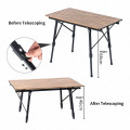Naturehike 2019 Folding Camping Table Wood Grain Aluminum Table Retractable Table Legs Picnic Camping Portable Travel Tool