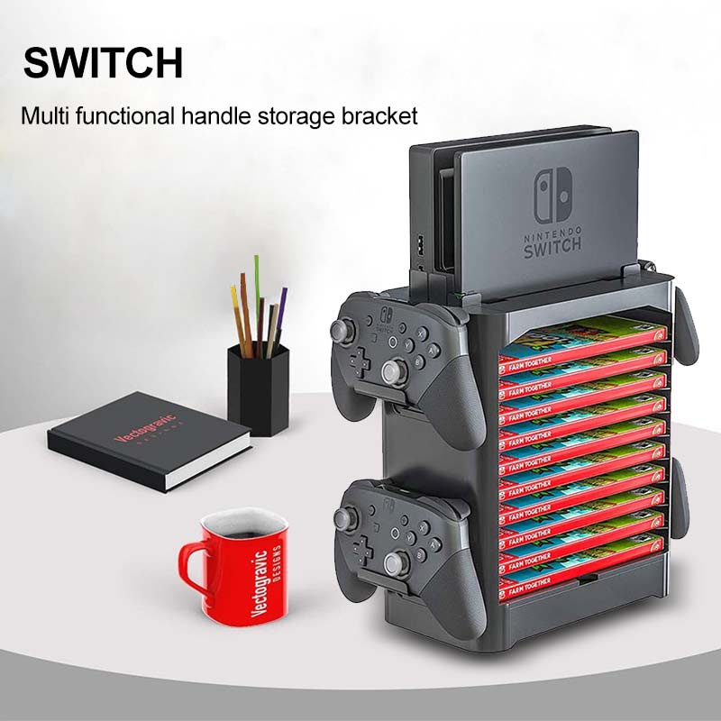 Case Storage Stand For Switch Pro Gamepads Game CD Joy-con Pro Controller Holder Tower For Nintendo Switch Console Accessories