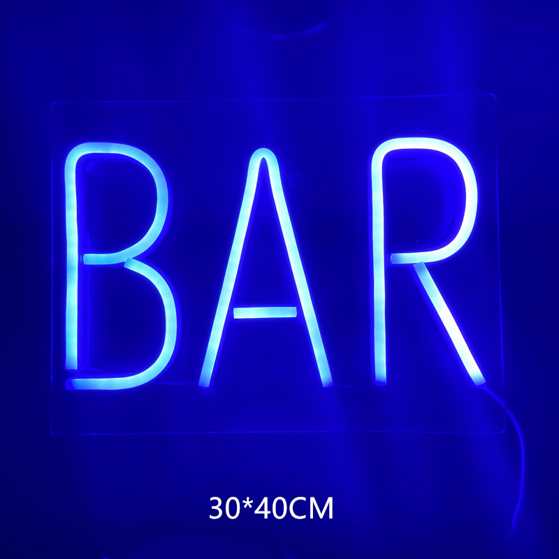 Bar Neon Signs with Panel Neon Wall Lights Atmosphere Shop Window Party Art Bar Wedding Neon Lamp USB Powered Sexy Word Sign