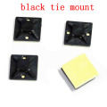 black Tie Mount Plastic Self Adhesive Cable Mounter Base Holder White glue cable positioning fixed seat 20mm*20mm 50-100pcs